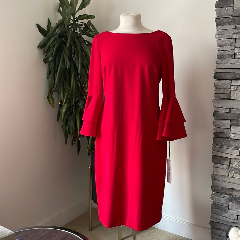 Calvin Klein red midi dress